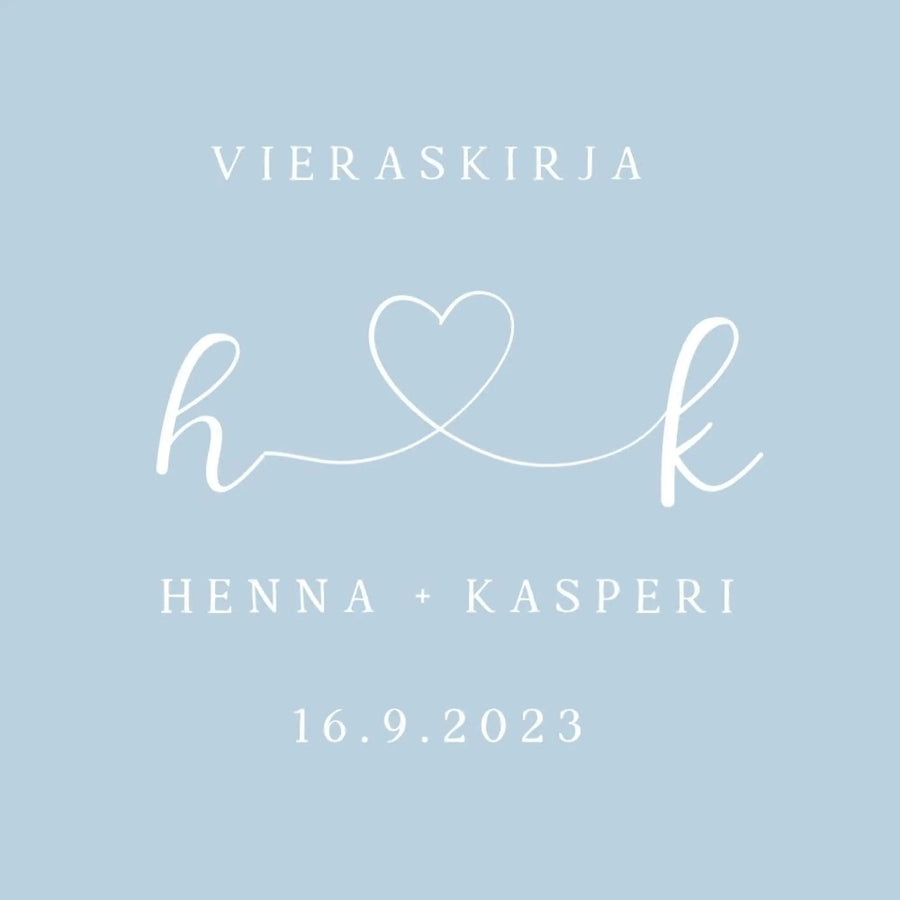 PERSONOITU VIERASKIRJA HÄIHIN - SYDÄN JA NIMIKIRJAIMET NIMET Decopaja