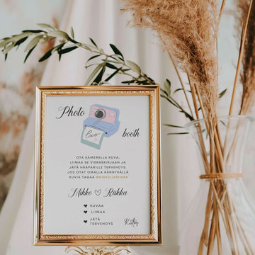 ’PHOTO BOOTH’ -JULISTE sininen polaroid kamera Decopaja