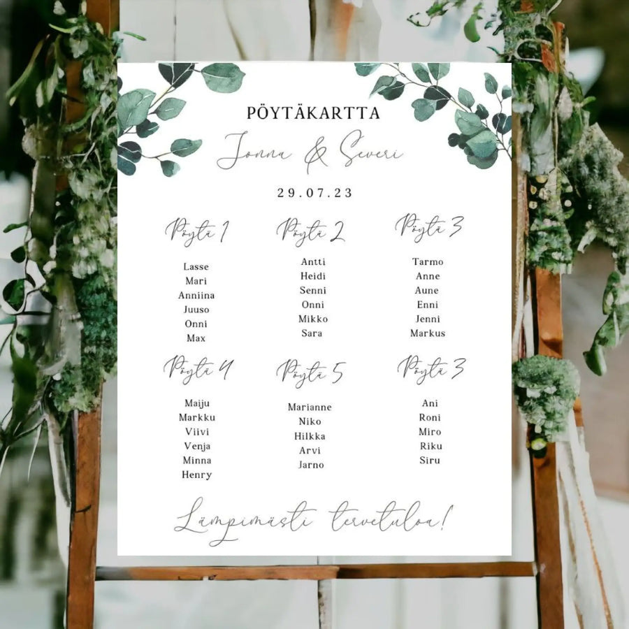 Pöytäkartta häihin eukalyptys Decopaja Decopaja.fi