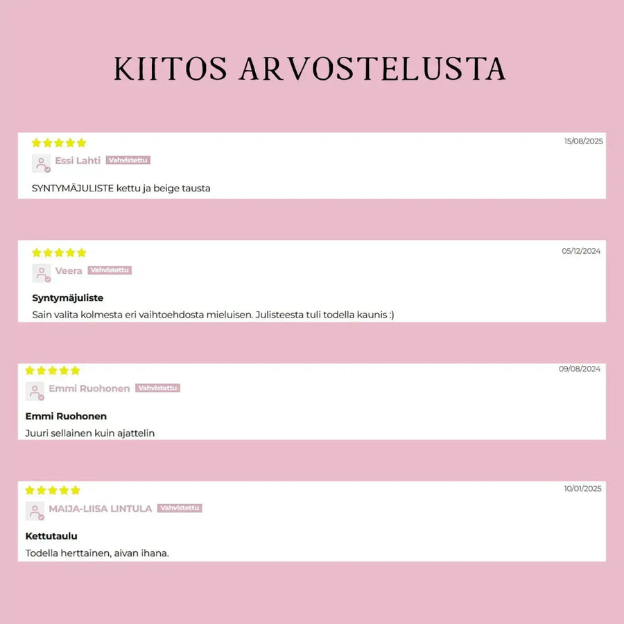 Syntymäjuliste punainen kuumailmapallo Decopaja