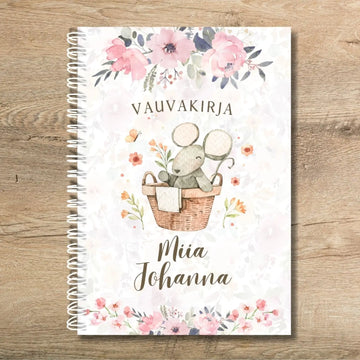 Täytettävä vauvakirja kukallinen Decopaja Decopaja.fi