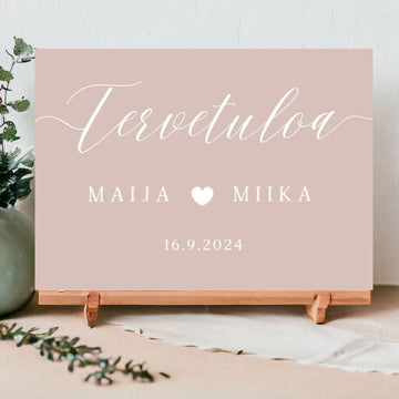 TERVETULOA JULISTE/KYLTTI sydän minimalistinen blush pink Decopaja Decopaja.fi