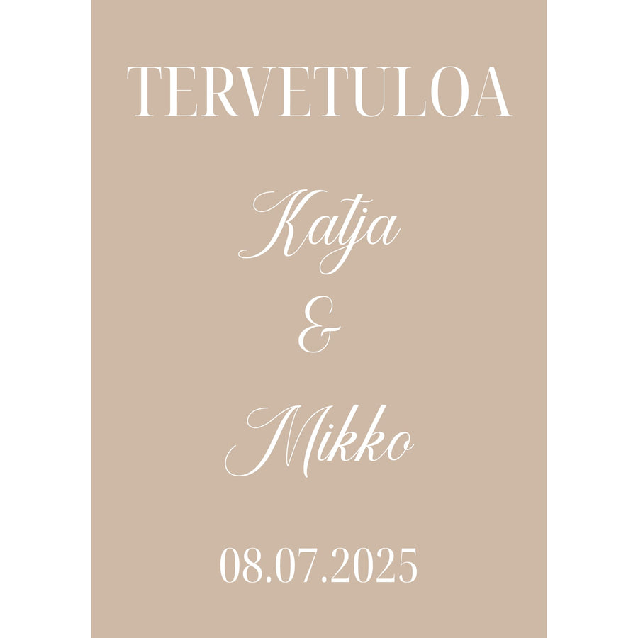 Tervetuloa -kyltti/juliste hiekkakivi Decopaja Decopaja.fi