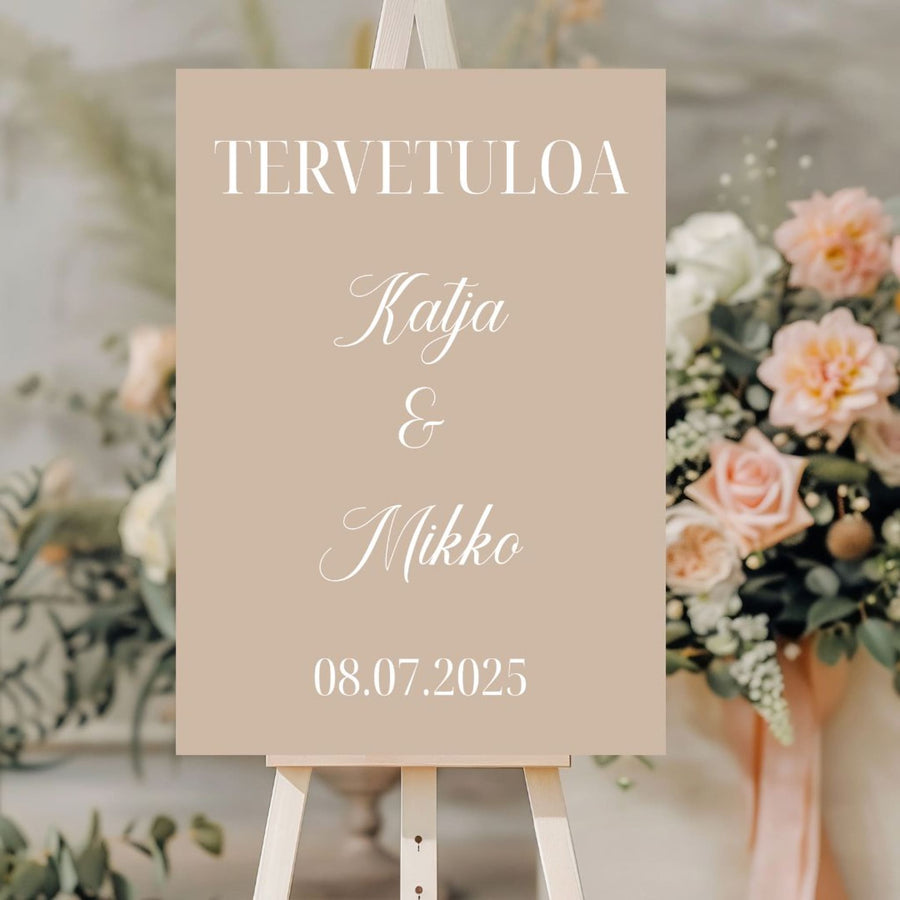 Tervetuloa -kyltti/juliste hiekkakivi Decopaja Decopaja.fi