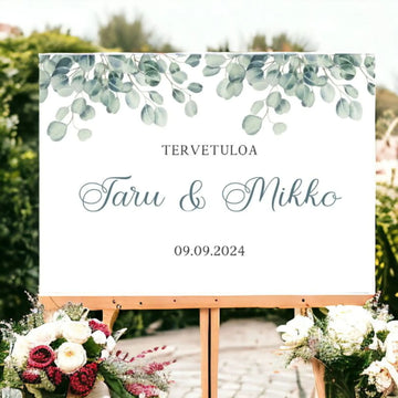 Tervetuloakyltti häihin eukalyptus kehys Decopaja Decopaja.fi
