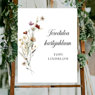 Tervetuloakyltti kastejuhlaan ristiäisiin nimiäisiin Decopaja
