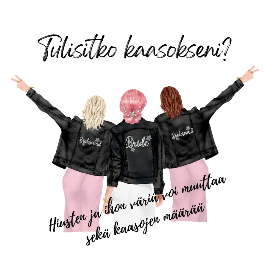 ’Tulisitko kaasokseni?’ - PERSONOITAVA TARRA musta nahkatakki Decopaja - Decopaja.fi
