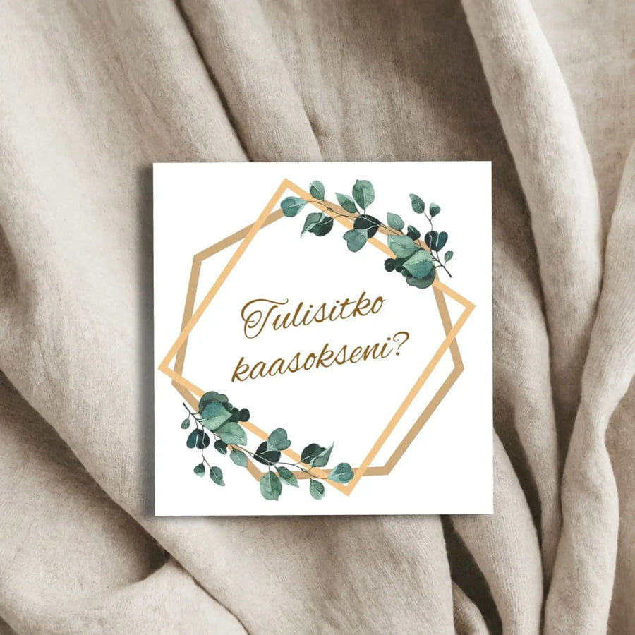 ’Tulisitko kaasokseni?’ -tarra kultainen neliö Decopaja