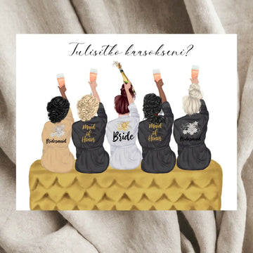 ’Tulisitko kaasokseni?’ -tarra personoitava team bride Decopaja