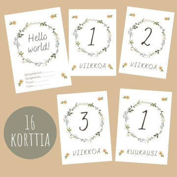 Vauvakortit virstanpylväskortit kukalliset Decopaja Decopaja.fi