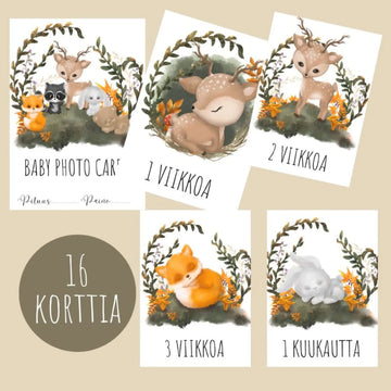 Vauvakortit virstanpylväskortit woodland 🦊 Decopaja Decopaja.fi