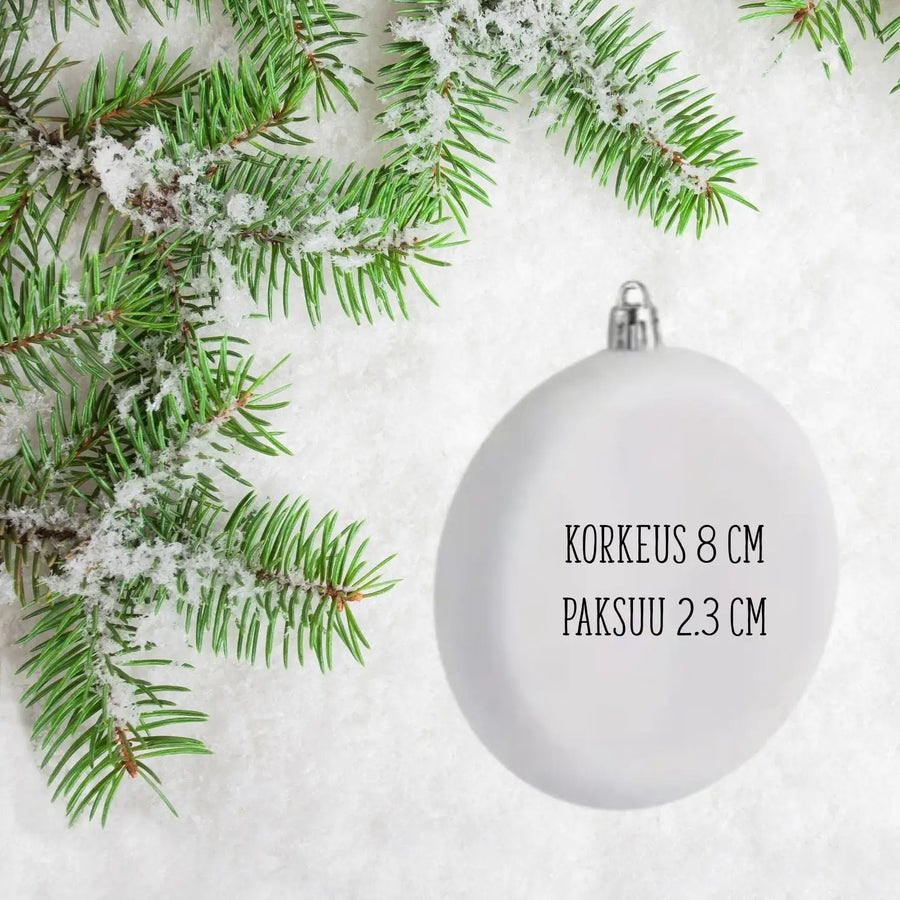 Vauvan ensimmäinen joulu joulukoriste bambi Decopaja Ensimmäinen jouluni joulupallo Decopaja.fi