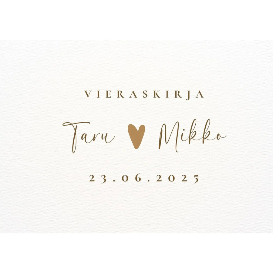 Vieraskirja häihin A5/A4 sydämellä beige tausta Decopaja