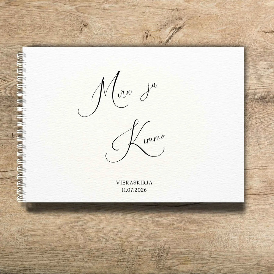 Vieraskirja häihin A5/A4 vaaka Modern calligraphy Decopaja