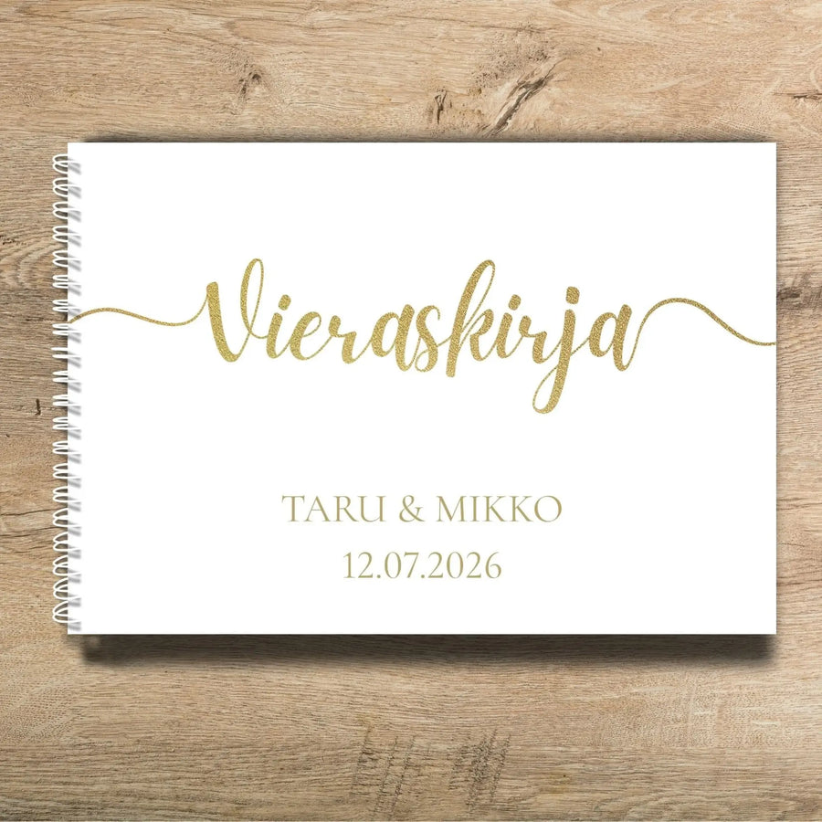 Vieraskirja häihin glitter teksti Decopaja Decopaja.fi