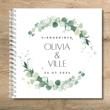 Vieraskirja häihin HEMPEÄ EUKALYPTUS VIERASKIRJA Decopaja