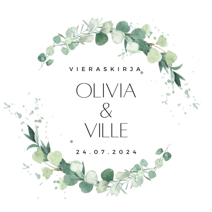 Vieraskirja häihin HEMPEÄ EUKALYPTUS VIERASKIRJA Decopaja
