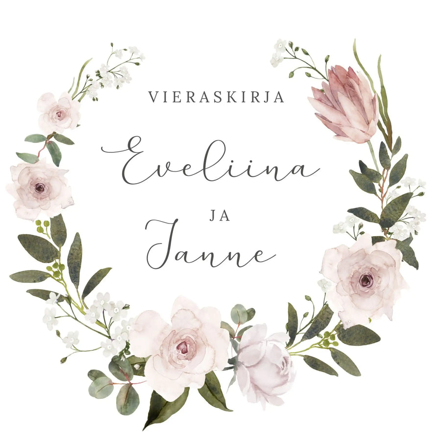 Vieraskirja häihin HEMPEITÄ PASTELLIKUKKIA Decopaja Decopaja.fi