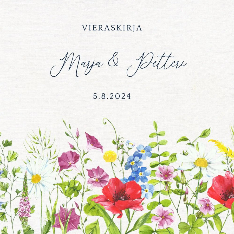Vieraskirja häihin NIITTYKUKKA REUNALLA Decopaja Decopaja.fi