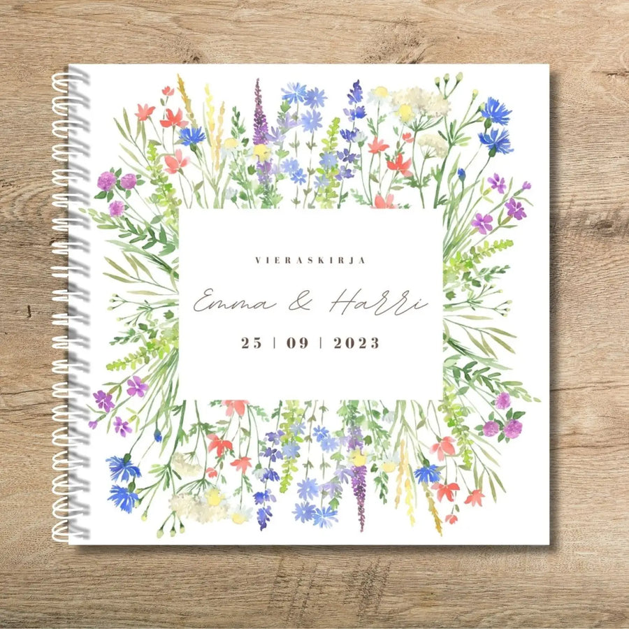 Vieraskirja häihin niittykukkia Decopaja