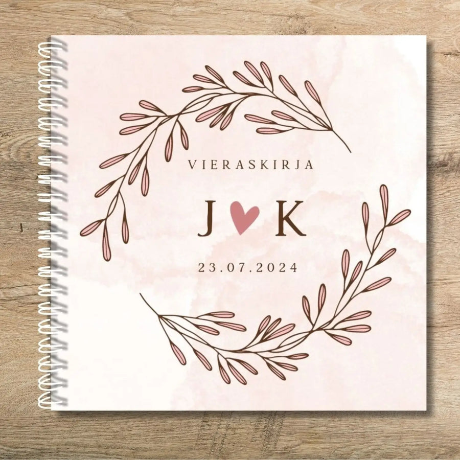 Vieraskirja häihin nimikirjaimet sydämellä Decopaja