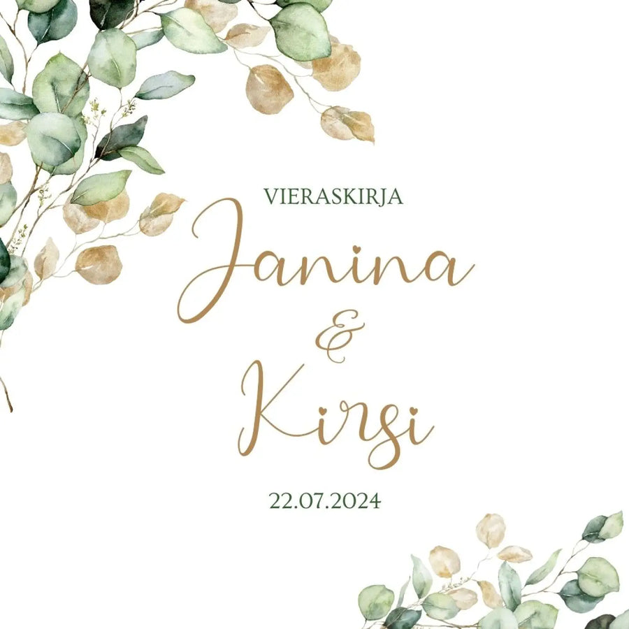 Vieraskirja häihin sydänfontti Decopaja