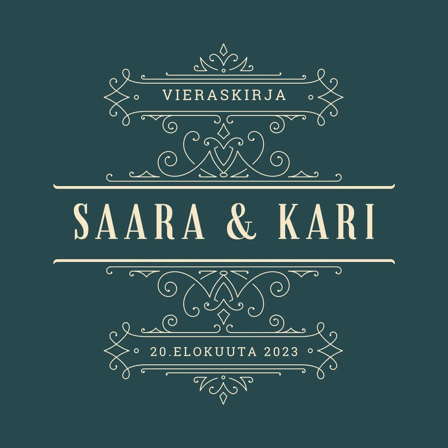 Vieraskirja häihin vihreä koristeellinen Decopaja