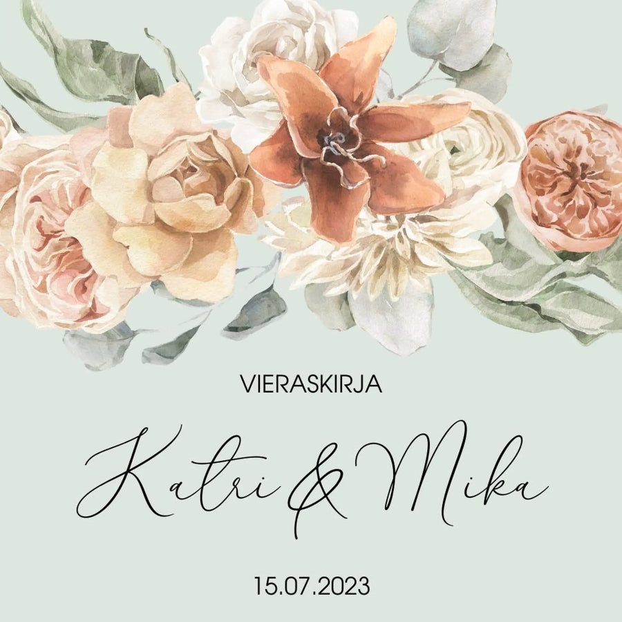 Vieraskirja häihin VIHREÄLLÄ TAUSTALLA Decopaja Decopaja.fi