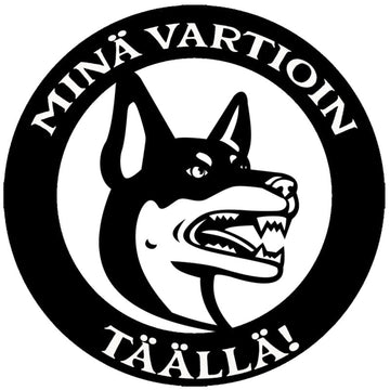 MINÄ VARTIOIN TÄÄLLÄ TARRA Decopaja decopaja.fi